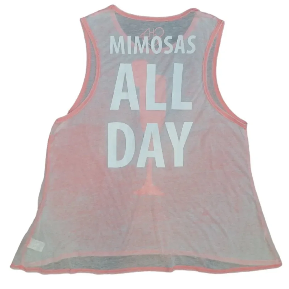 CHASER Mimosas All Day Pink Burnout Tank Top M